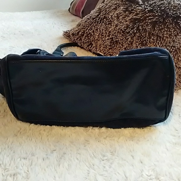 Juicy Couture Purse-Velvet Blue w/ Pink & White Pr - Picture 6 of 6